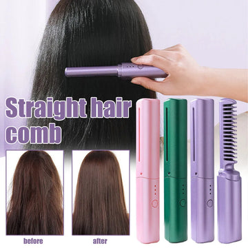 Cordless Travel Hair Comb – Portable Rechargeable Brush